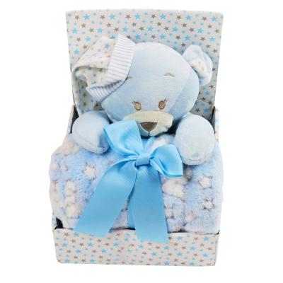 China Winter Quilt Folded Keepsake Folded Keepsake Gift Shower Gift Set Newborn Baby Blanket for sale