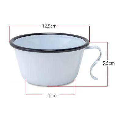 China Disposable Outdoor Sierra Cup, Enamel Camping Bowl With Folding Handle for sale