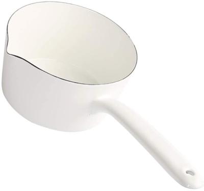 China Sustainable Milk Pan Enamel Non-Stick Milk Pot Pan Kitchen Cookware Easy Pour for sale