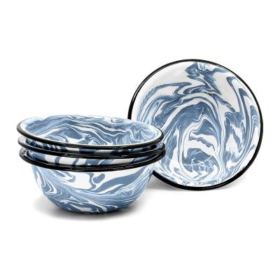 China Sustainable Wholesale Custom Design Vintage Style Marble / Swirl Design Glaze Salad Mixing Bowl Popcorn Bowl for sale