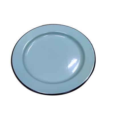 China Viable Hot Sale Vintage Enamel Dish Dish Dinner Plate Enamel Utensils Plain 16cm/18cm/20cm/22cm/24cm/26cm for sale