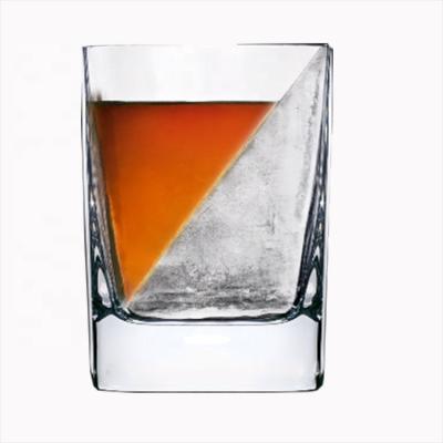 China Coffee. Tea. Beer. 2020 Best Selling Water Barware 180ML Whiskey Wedge Glass Cup With Silicone Ice Mold for sale