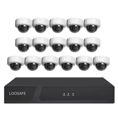 China Night Vision H.265 3MP 5MP Indoor 16 Channel Camera Kit Weatherproof Dome NVR POE Video Surveillance CCTV System Set for sale