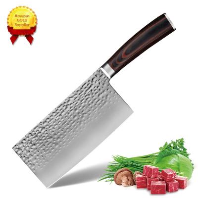 China Disposable Hammer Pattern 7 Inch Damascus Cleaver Knife Butcher Knife Chinese Japanese Japanese Cleaver Knife for sale