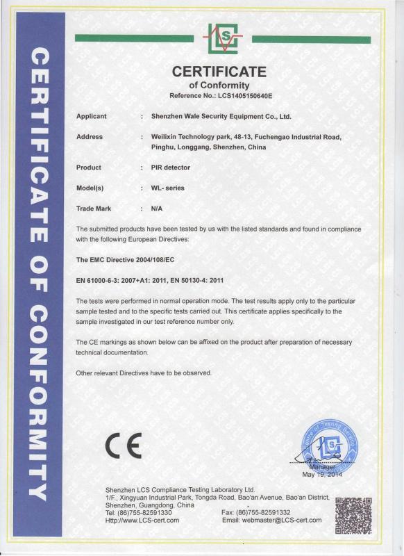 CE - Shenzhen Wale Group Co., Ltd.