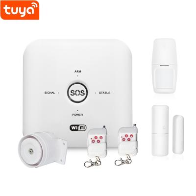 China 2021 Tuya Top Rated Alarm System WIFI Smart Home Alarm Kits With Mini Sensor And Door PIR Sensor WL-JT-22WT for sale