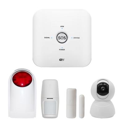 China Home Automation Multi Functions Alarm Device Most Popular Alarm Panel WIFI+GSM Tuya Alarm System With IP Camera for sale