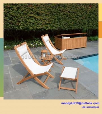 China Outdoor Most Popular Hot Selling Weather Furniture Wooden Beach Chair for sale