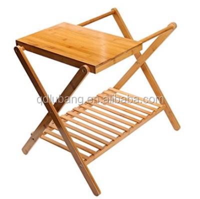 China Multifunctional Eco-friendly Home Furniture Hotel Wooden Folding Luggage Rack With One Bottom Shelf for sale