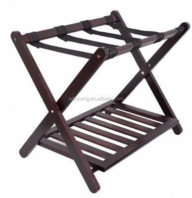 China Modem Bamboo Folding Luggage Rack (Walnut) | Shoe shelf and case organization for sale