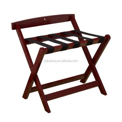 China Modern Oak Wood Folding Hotel Bedroom Luggage Rack With Back for sale