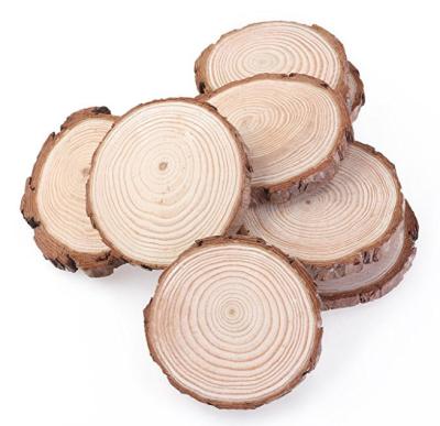 China China Wood Slices Rustic Wedding Tree Log Discs Christmas Ornaments, 7-9CM for sale