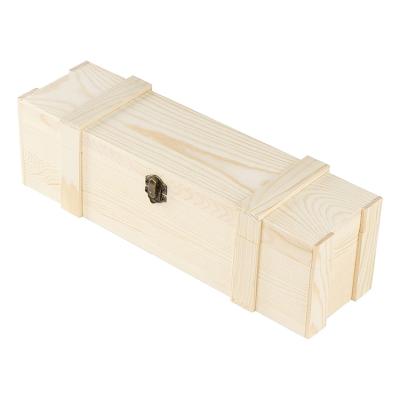 China Hinged Handmade Storage Gift Box With Button Box Birthday Party Housewarming Wedding Wooden Wine Box for sale