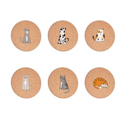 China Viable Cork Trivet Mats, Round Animal Hot Pot Holder, Funny Waterproof Potty Pad for sale