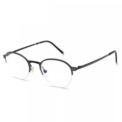 China Custom Titanium Reading Glass Material Half Rim Frame Reading Eye Glass Frames for sale