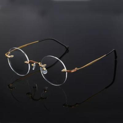 China For Reading Glasses Wholesale Titanium Rimless Optical Glass Frames High Quality Eyewear Frames for sale