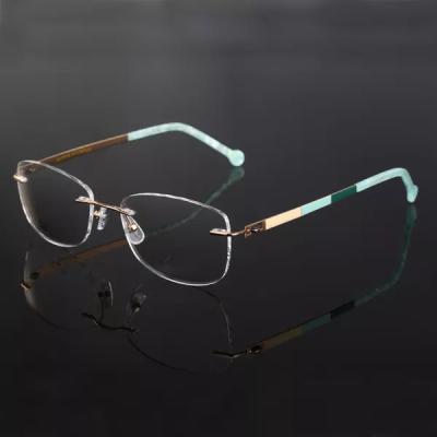 China For Wholesale Fancy Titanium Optical Frames Rimless Glass Frames Latest Reading Glass for sale