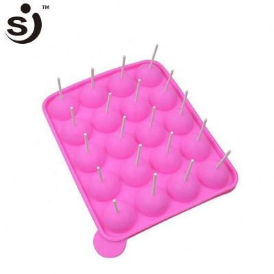 China Amazon Hot Sale 20 Cavity Jelly Candy Mold Half Circle Disposable Silicone Lollipop Mold for sale