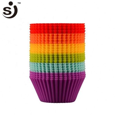 China Food Grade Eco - Friendly Non - Toxic Colorful Silicon Cup Cake Molds Sustainable for sale