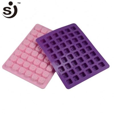 China Factory Direct Sale New Professional Viable Design 3D Mini Letters Shape 3D Silicone Chocolate Chocolate Mold for Baking for sale