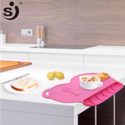 China Sustainable Easy To Clean Novelty Design Non-slip Waterproof Silicone Place Mat Waterproof Baby for sale