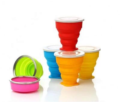 China Viable BPA Free Food Grade Silicone Stainless Steel Silicone Collapsible Cup Collapsible Drinking for sale