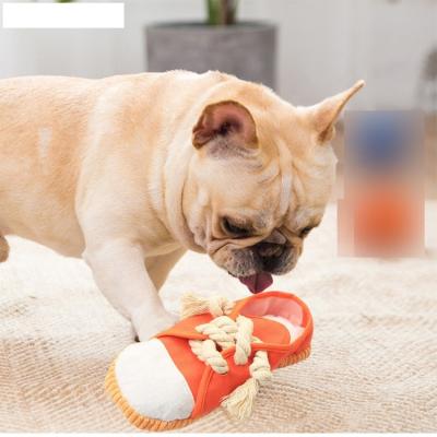 China Dog Toy Simulation Canvas Shoes Pet Voice Toys Viable Dog Toys For Small Dogs Teeth Molar Stabilized Feeders for sale