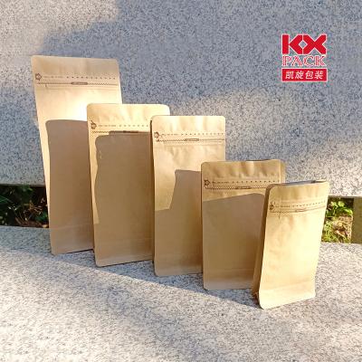 China Available Aluminum Foil 125g 200g 250g 500g 1kg Flat Bottom Plastic Coffee Bag Moisture Proof Factory Kraft Paper With Zipper for sale