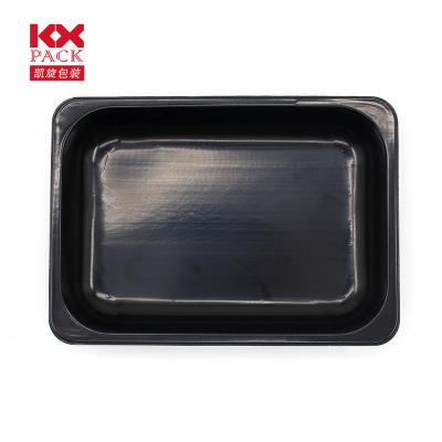 China 100% Food Grade Materials Hot Sales PP Blister Tray For Food Packaging Black Microwavable Frozen Food Trays for sale