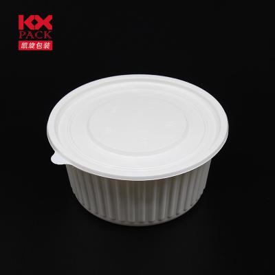 China Designetc Tray With Lid Recyclable Delicate Recyclable Biodegradable Cornstarch PLA Round Eco-Friendly Material Food Packaging for sale