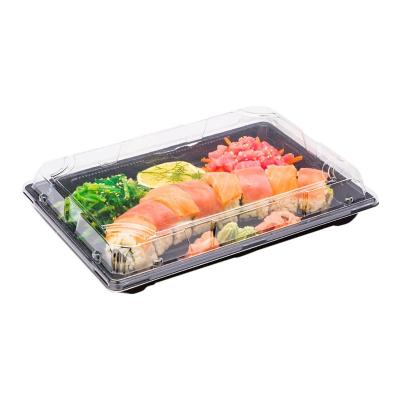 China Factory Price Container Lid Plate Tray Takeaway Plastic Packaging Sushi Boxes for Restaurant for sale