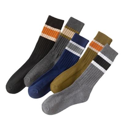 China Autumn Winter Thickened Drawstring Middle Socks Men's Athletic Tube Terry Men Long Socks Horizontal for sale