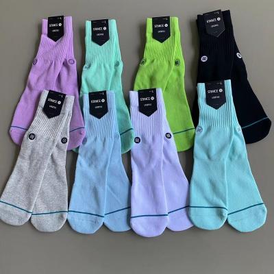 China Disposable Candy Solid Color Thicken Skateboard Basketball Socks Long Sports Position Socks for sale