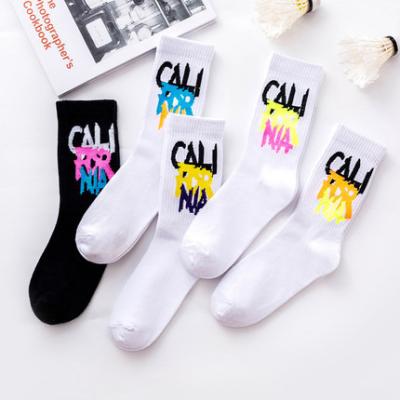 China Disposable Hip Hop Adult Crew Socks Multi Design Pink White Black Socks Crew Sporting Running Socks Unisex for sale