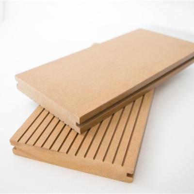 China Waterproof Easy 3D Embossed Outdoor Installation WPC Decking Like Wood Flooring for sale