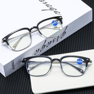 China new Half-frame flower glass men's and women's full-frame smart anti-blue light anti-fatigue anti-fatigue reading glasses for sale