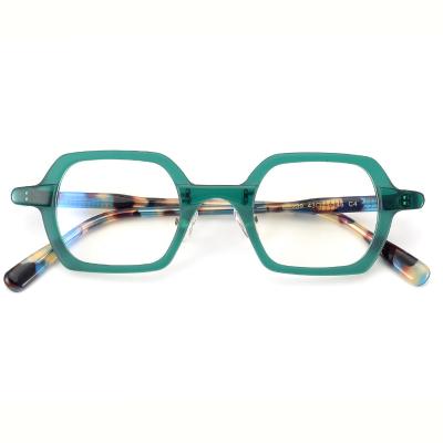 China Fashion Women's Eyeglasses Frame Myopic Eyeglass Frame Optical Glass Men's Rectangular Acetate Retro Full for sale