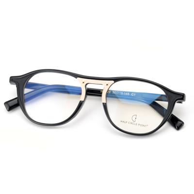 China Frame Acetate Sight Glass Myopic Women Vintage Fashion Custom Logo HP237 Blue Light Blocking Sight Glasses for sale