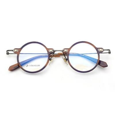 China Fashionable glass optical glasses frame fashion personality men's and women's blue unisex round frame the retro for sale