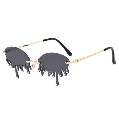 China Anti New Piece Ocean Personality UV400 Frame Metal Leg Teardrop Sunglasses Glare Fashionable Sun Glasses for sale