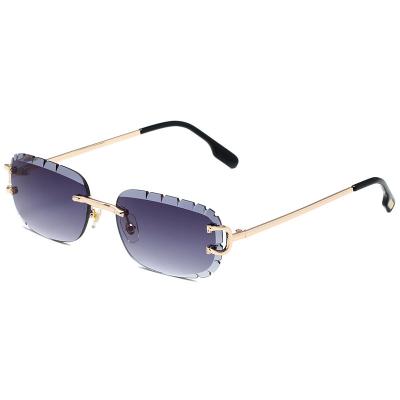 China New Fashion Sunglasses Edge Cutter Inverted Sunglasses Model Edge Rimless Sunglasses Oval Sunglasses for sale