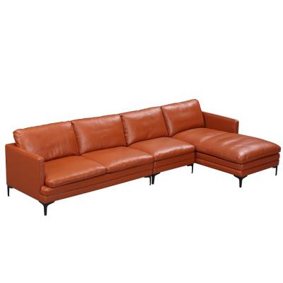 China Other Italian Sofa Sectional Leather Sofa Modern High Quality Living Room Solid Color Designer Leather Sofa for sale