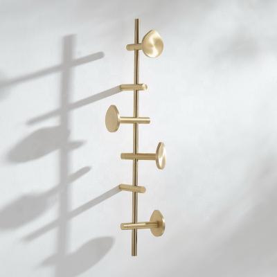 China Minimalist Brass Wall Coat Rack Vertical Clothing Hanger for sale