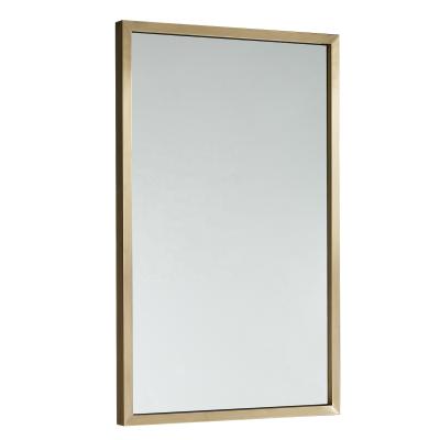 China All Brass Mirror Gold Rectangle Frame Bathroom Vanity Mirror 362022-1 for sale