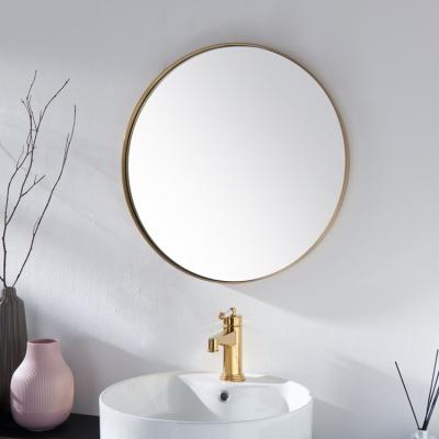 China Gold hand made round mirror for bathroom living room for sale