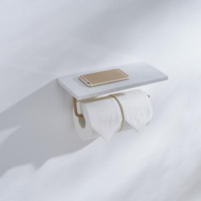 China Contemporary Gold Toilet Paper Holder With Cell Phone Shelf for sale