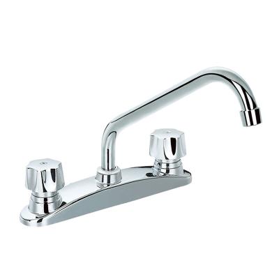 China Low Price Thermostatic Brass Body Faucets Double Handle Kitchen Mixer Tap for sale