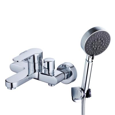 China Without Slide Bar Brass Single Handle Black Bathroom Shower Faucet for sale