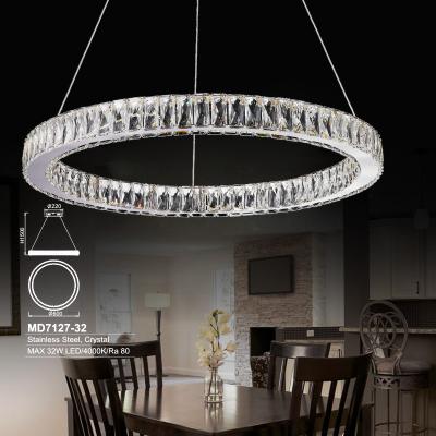 China Contemporary Round Hanging Clear Crystal Chandelier Light Church LED Crystal Antique Hanging Lamps K9 Pendant Lamp Lobby for sale