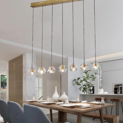 China Polygon Modern Crystal Ball Stainless Steel Modern Design Chandelier Pendant Lamp for Home for sale